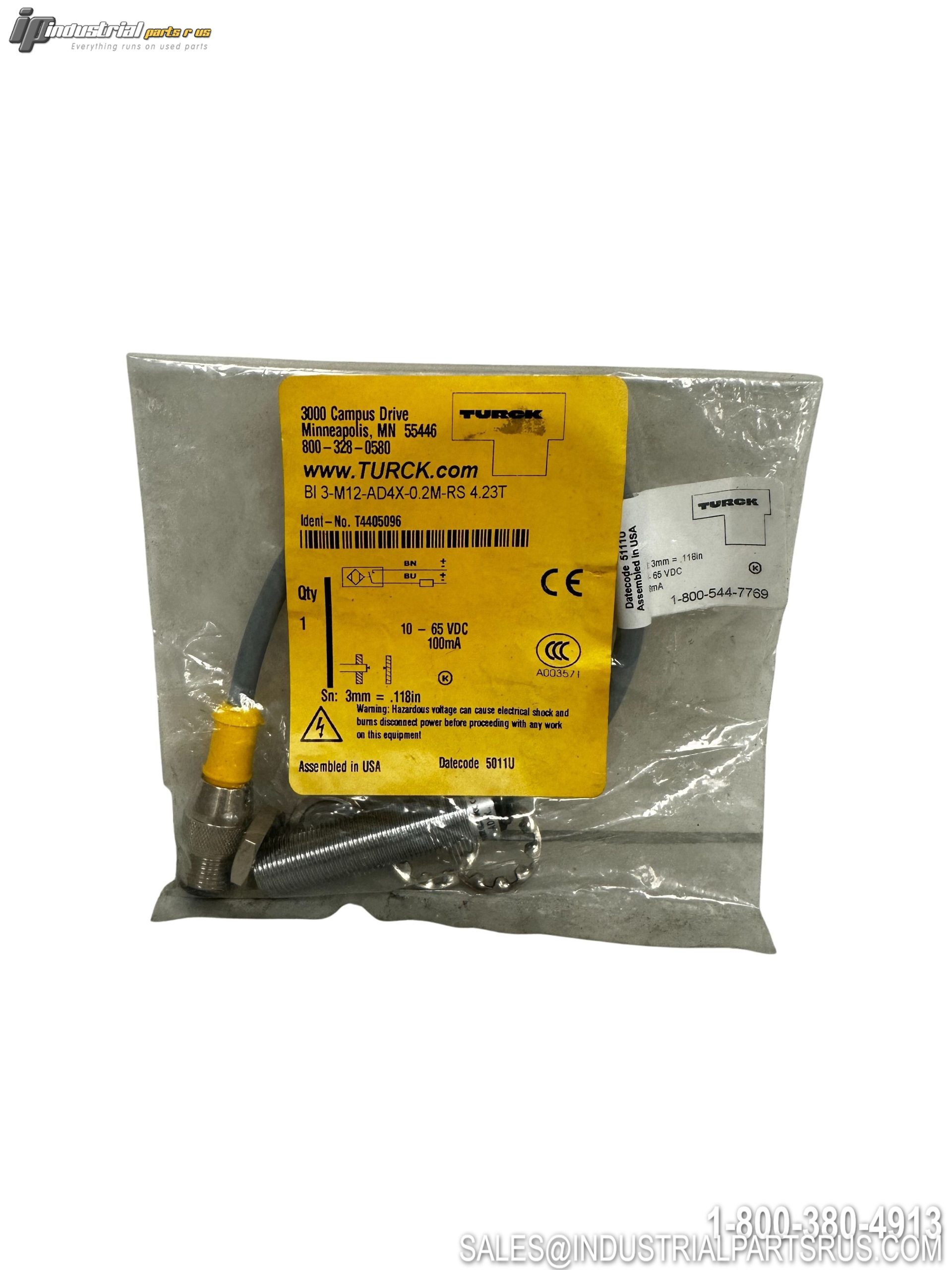 TURCK Bi 3-M12-AD4X 0.2M-RS 4.23T Inductive Proximity Sensor 3mm NO
