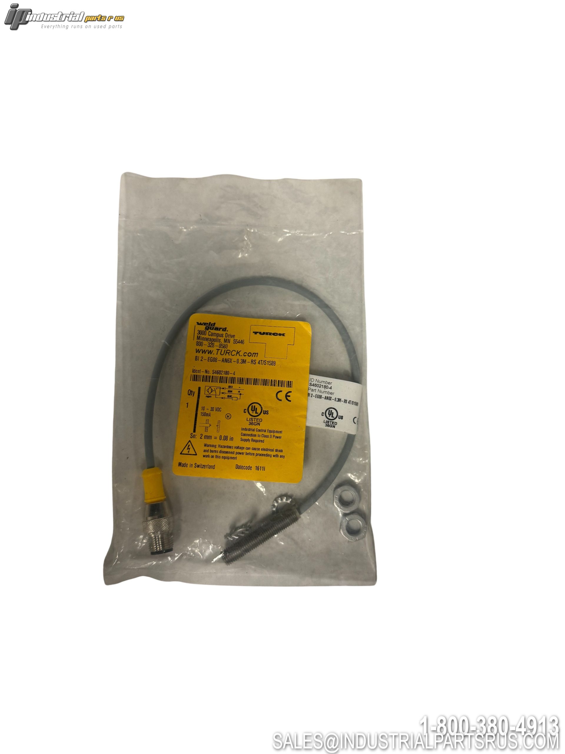 Turck BI2-EG08-AN6X-0.3M-RS4T/S1589 Inductive Proximity Sensor 8mm
