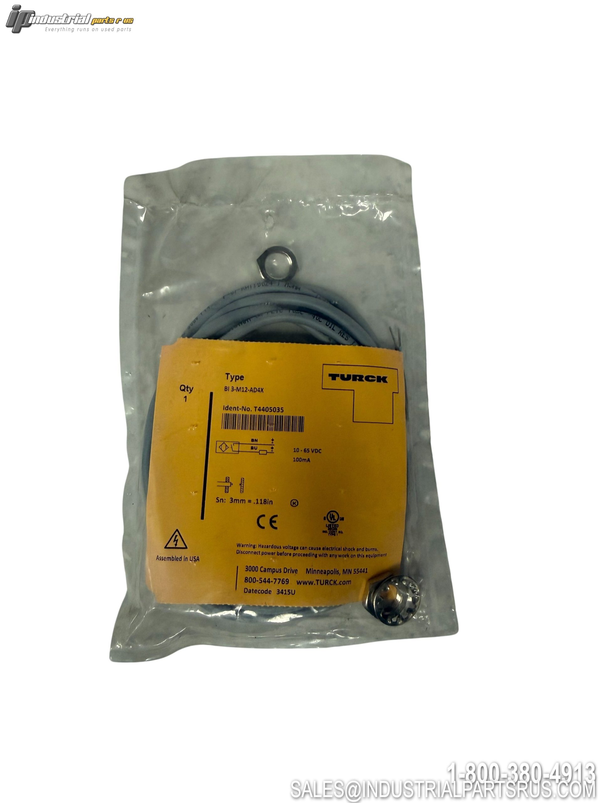Turck Bl 3-m12-ad4x Inductive Proximity Sensor M12 3mm NPN NO DC