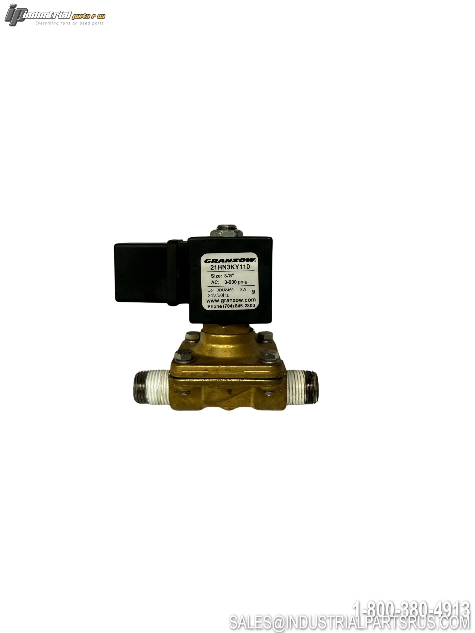 Granzow 21HN3KY110 Solenoid Valve 3/8" NPT 200PSI 24VDC 2-Way NC Pilot