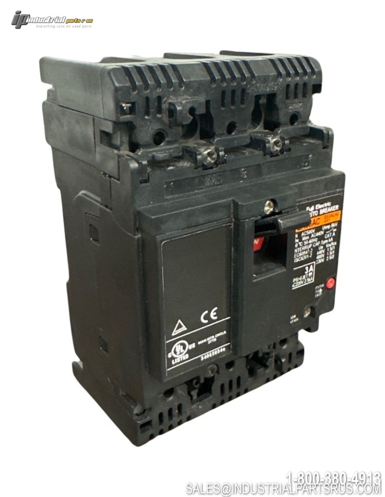 Fuji Electric BB3AEAC-003 EA33AC Molded Case Circuit Breaker 3A 3-Pole 440VAC