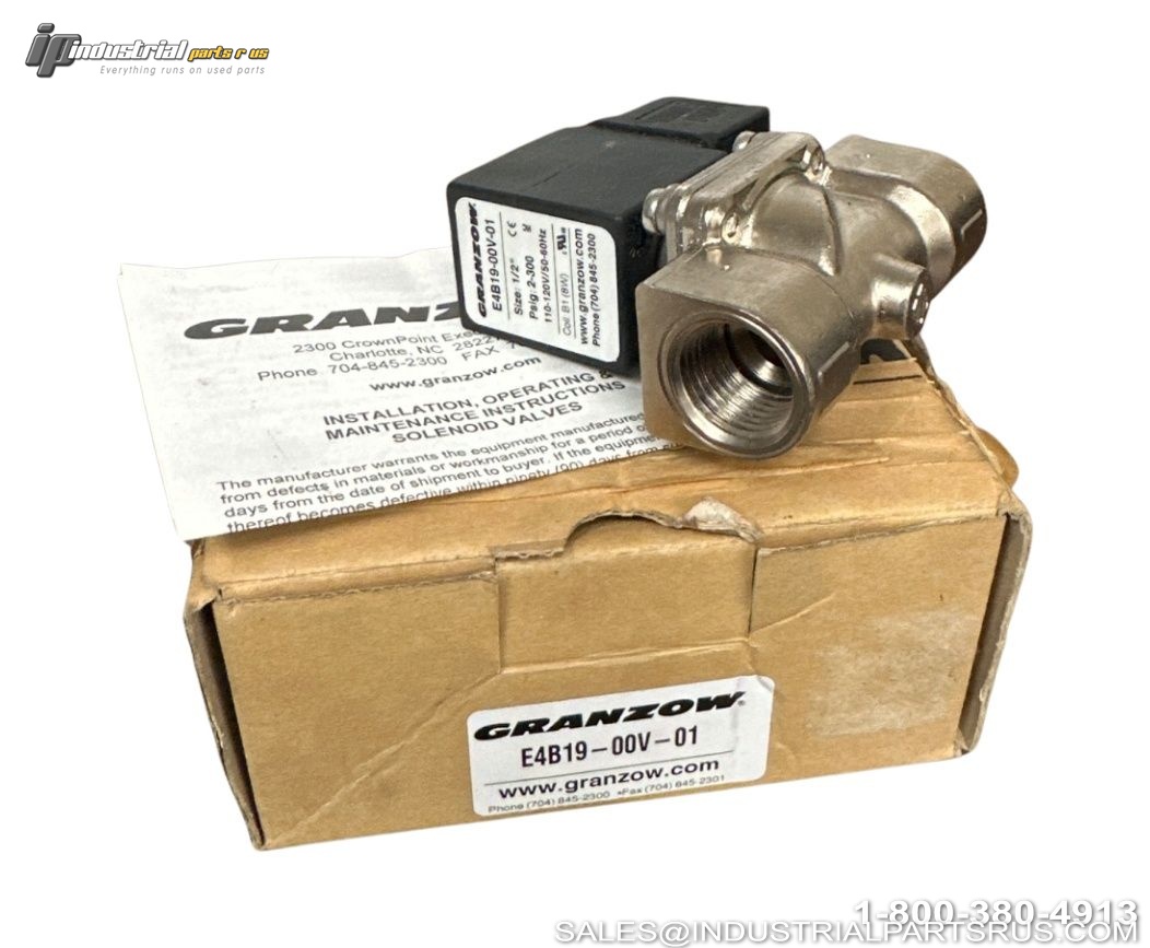 GRANZON E4B19-00V-01 Solenoid Valve 1/2" NPT 120VAC 2-300 PSI