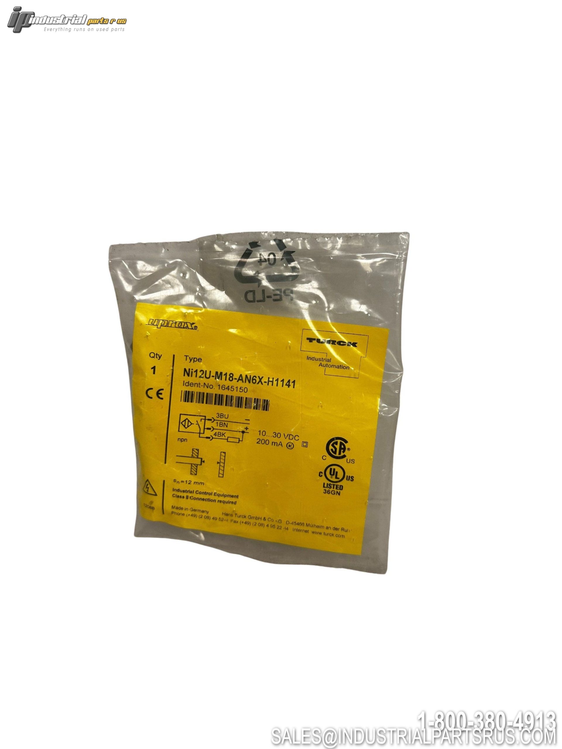 Turck NI12U-M18-AN6X-H1141 Inductive Proximity Sensor 12mm NPN NO M12