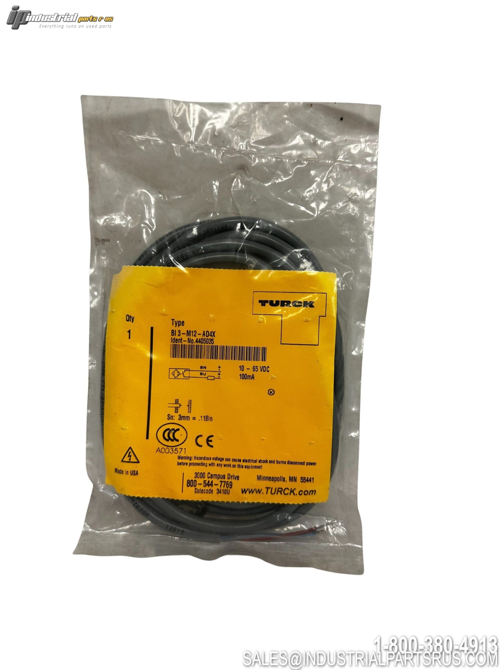 Turck BI3-M12-AD4X Inductive Proximity Sensor 3mm Range M12 2-Wire DC