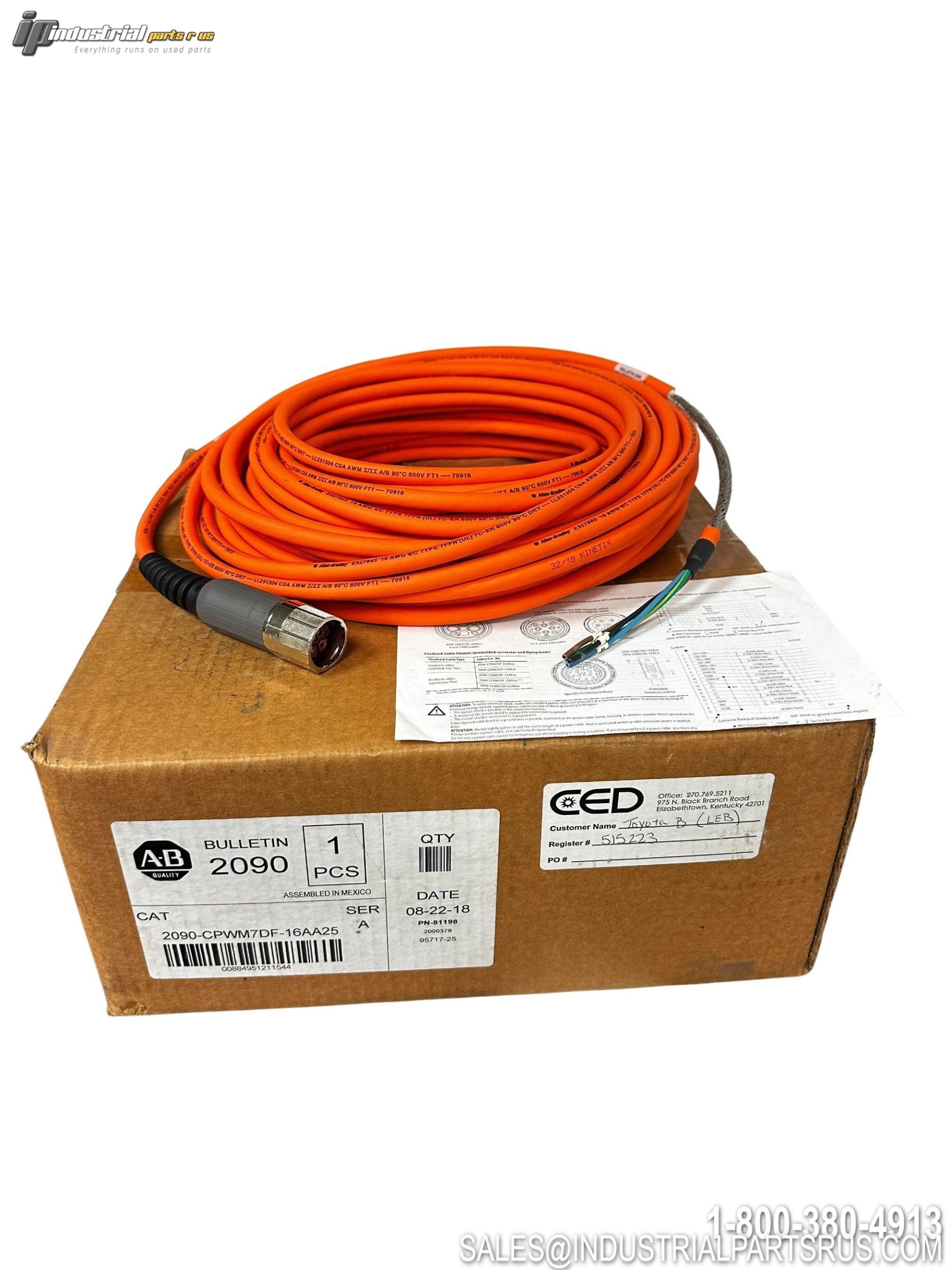 Allen-Bradley 2090-CPWM7DF-16AA25 Kinetix Power Cable 25m 16 AWG SpeedTec