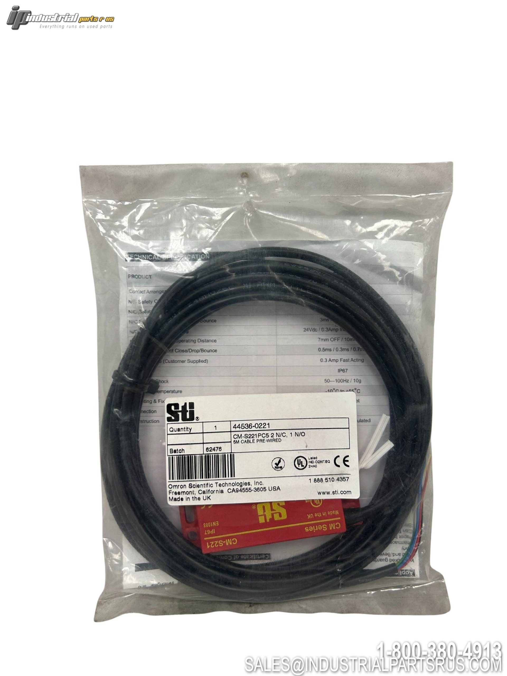 STI CM-S221 Coded Magnetic Safety Switch 2NC+1NO 7mm 24VDC 0.3A Interlock