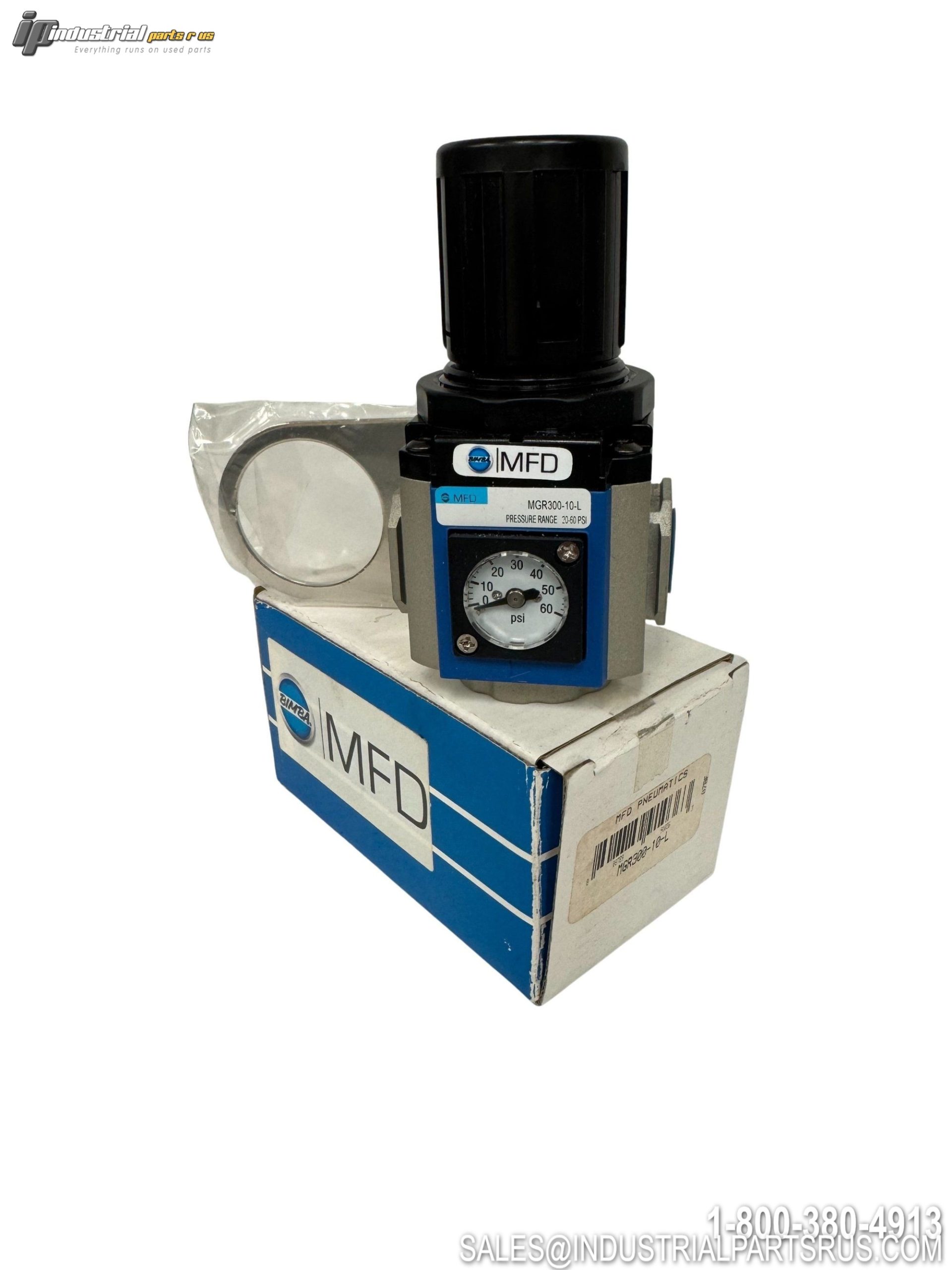 Mfd MGR300-10-L Pneumatic Pressure Regulator 3/8" NPT 60PSI Square Gauge