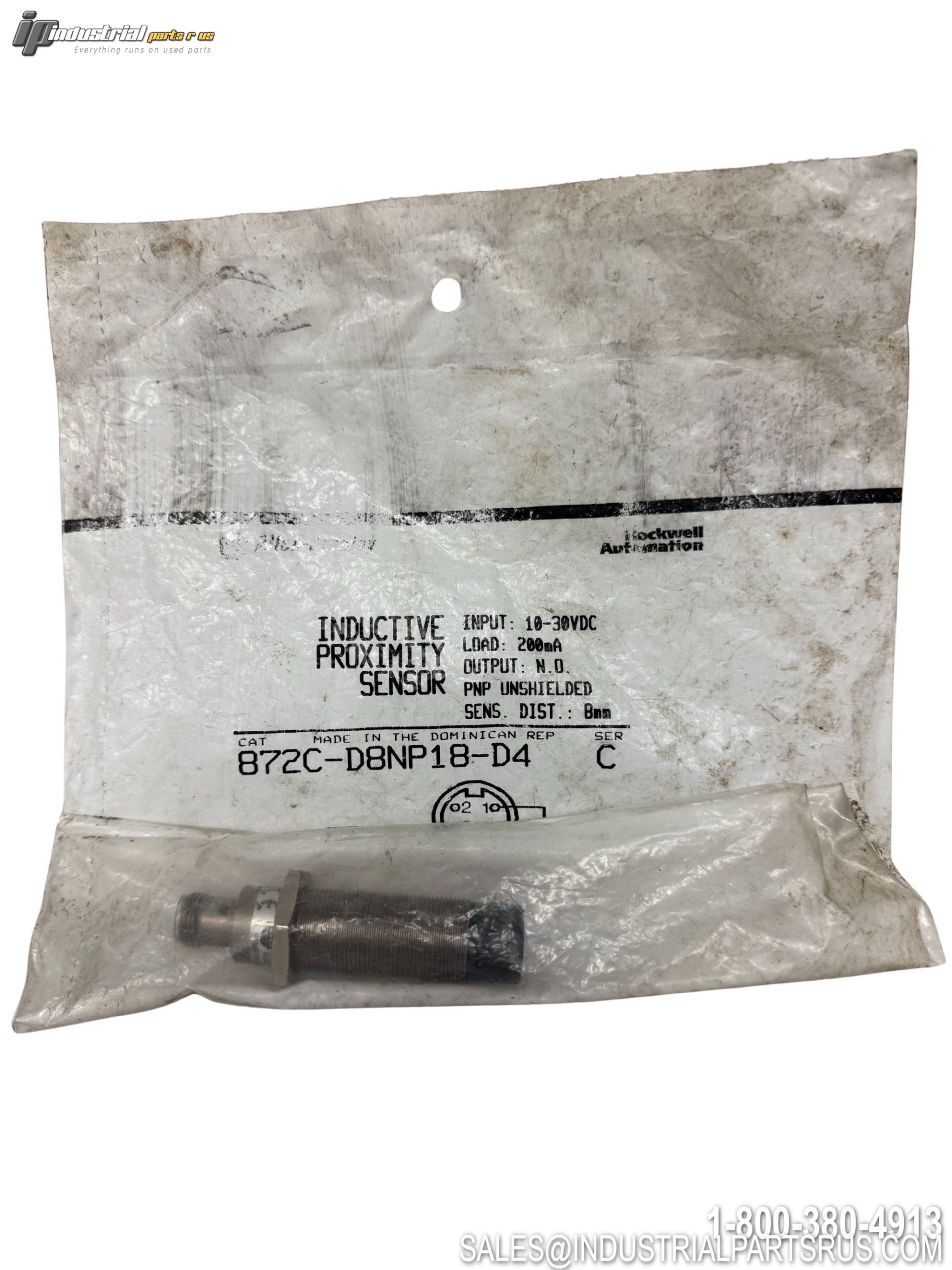 Allen-Bradley 872C-D8NP18-D4 18mm Inductive Proximity Sensor PNP 8mm